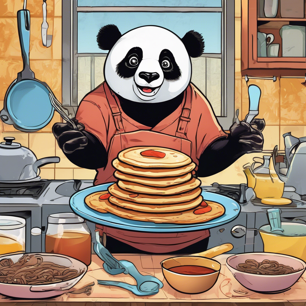 Panda Makes Pancakes 
A lovable panda character flipping pancakes with funny fails and successes.