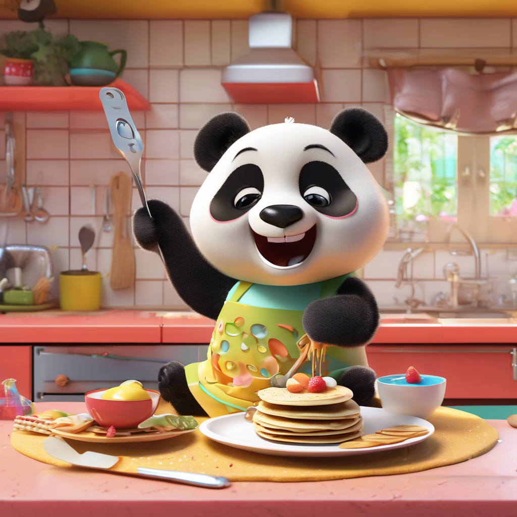 Panda Makes Pancakes 
A lovable panda character flipping pancakes with funny fails and successes.