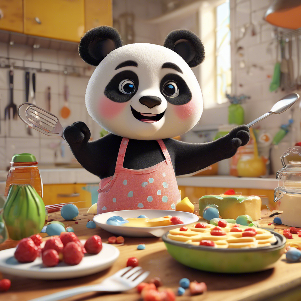 Panda Makes Pancakes 
A lovable panda character flipping pancakes with funny fails and successes.